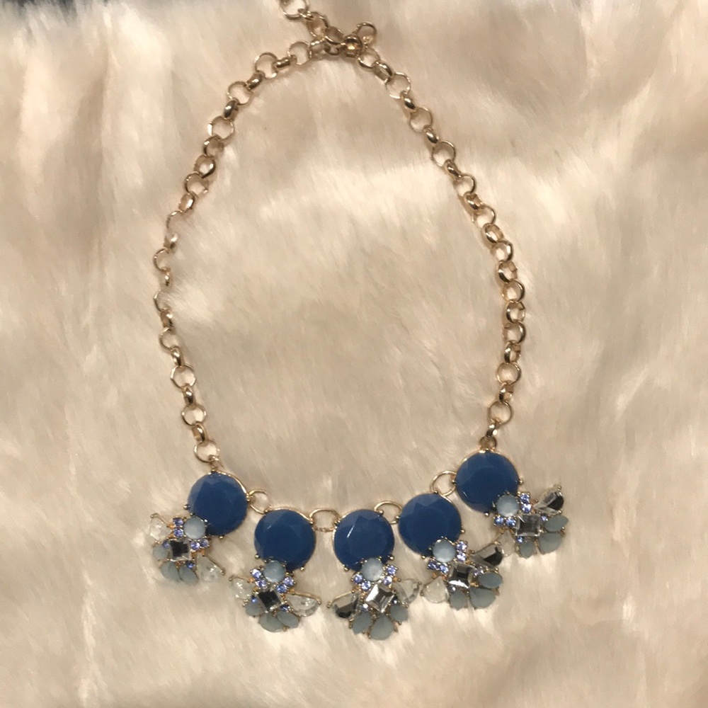 Blue rhinestone statement necklace💙